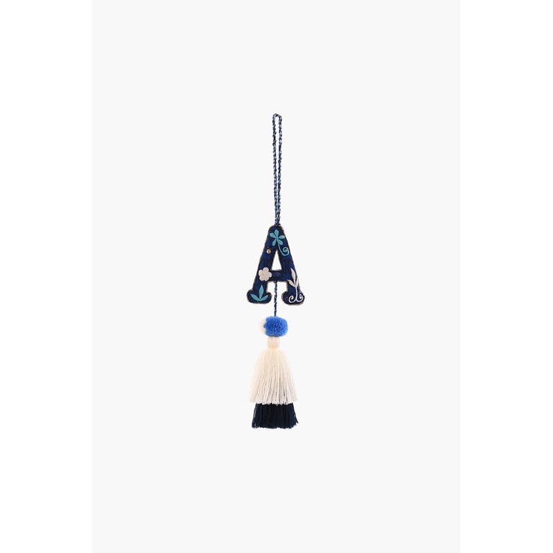 Blue Boho Tassel with Alphabet Hanging