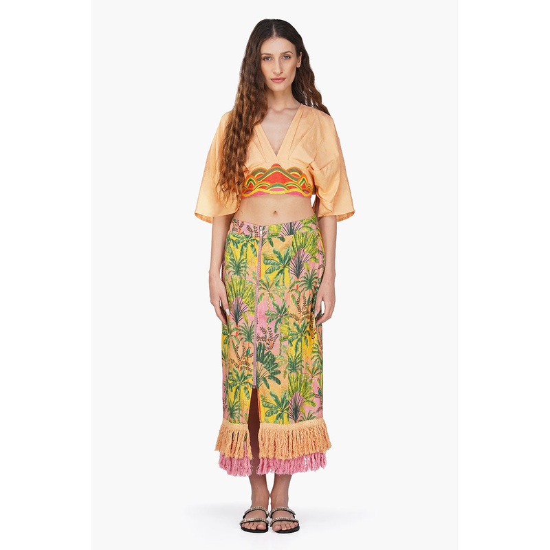 Endless Summer Printed Fringes Skirt