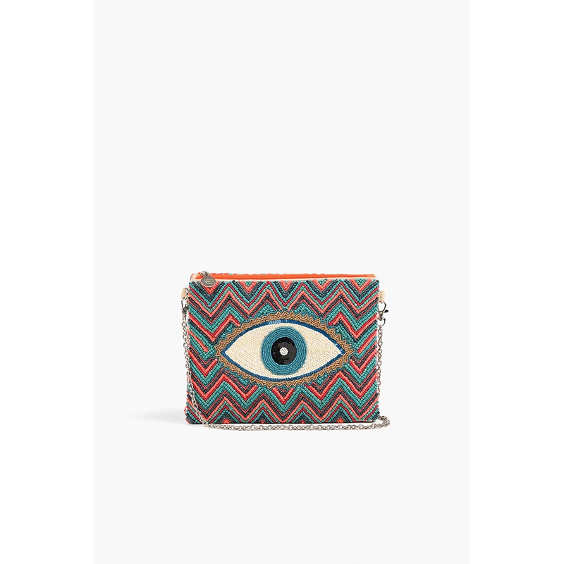 Evil Eye Good Luck Clutch with Removable Crossbody Chain