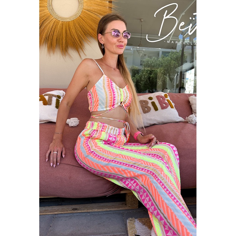 Fluorescent Striped Top