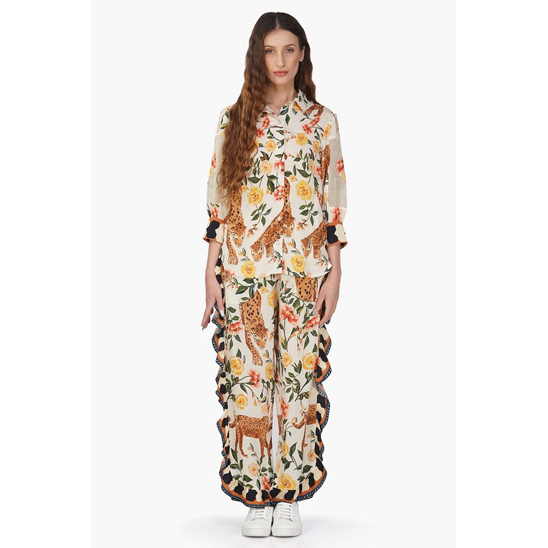 Jungle Cheetah Printed frill Pant