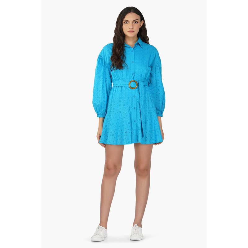 Maya Blue Drop Shoulder Dress