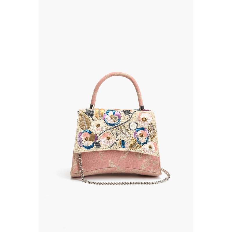 Pansy Paradise Top Handle Bag