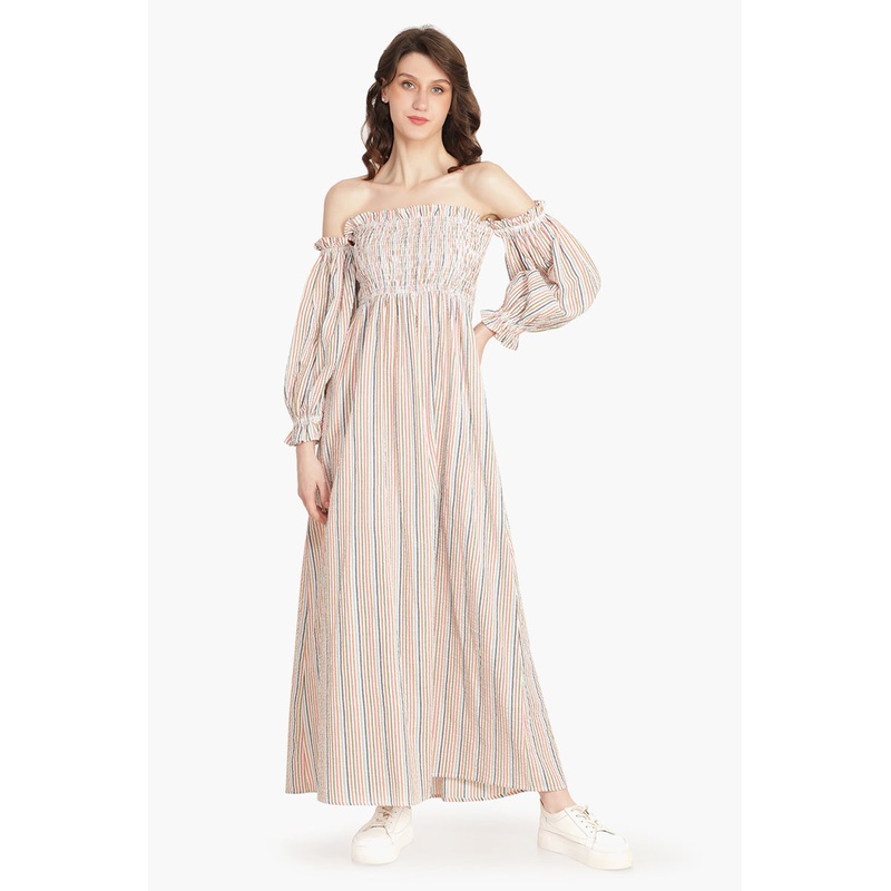 Playful Seersucker Maxi Dress