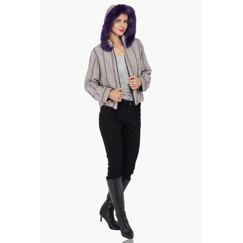 Purple Passion Faux Fur Bomber Jacket