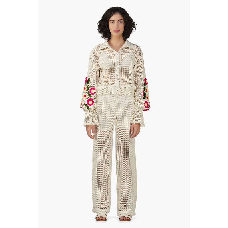 Rose Yard Crochet Crop Baggy Shirt
