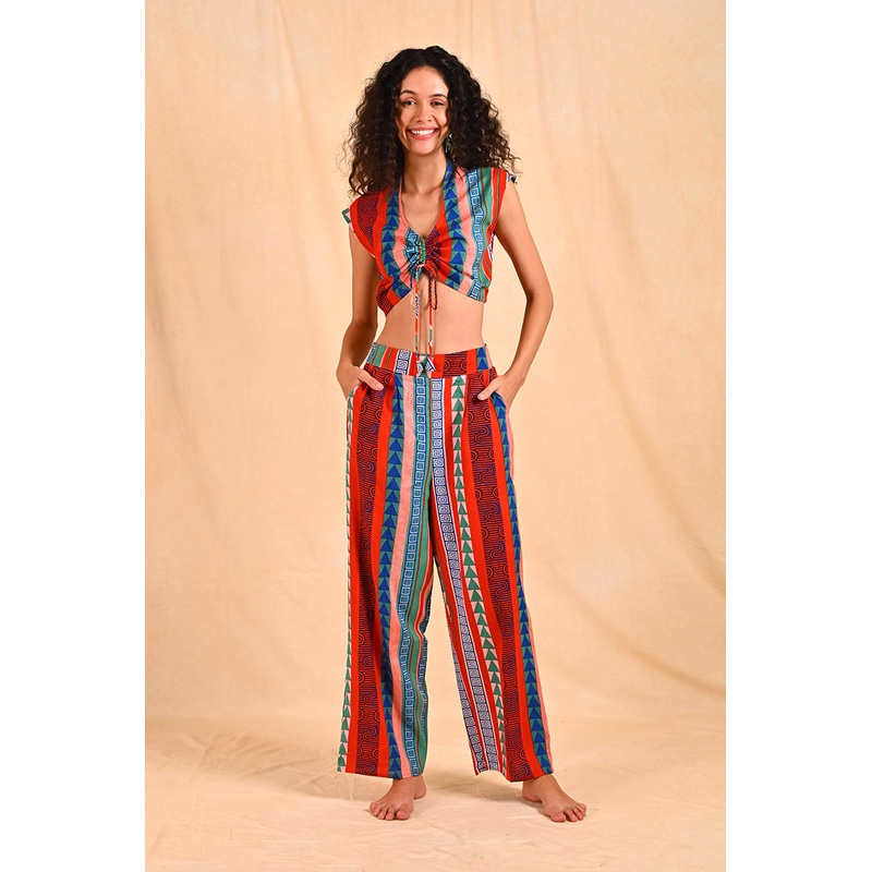 Ruby Aztec Printed Stripe Pant