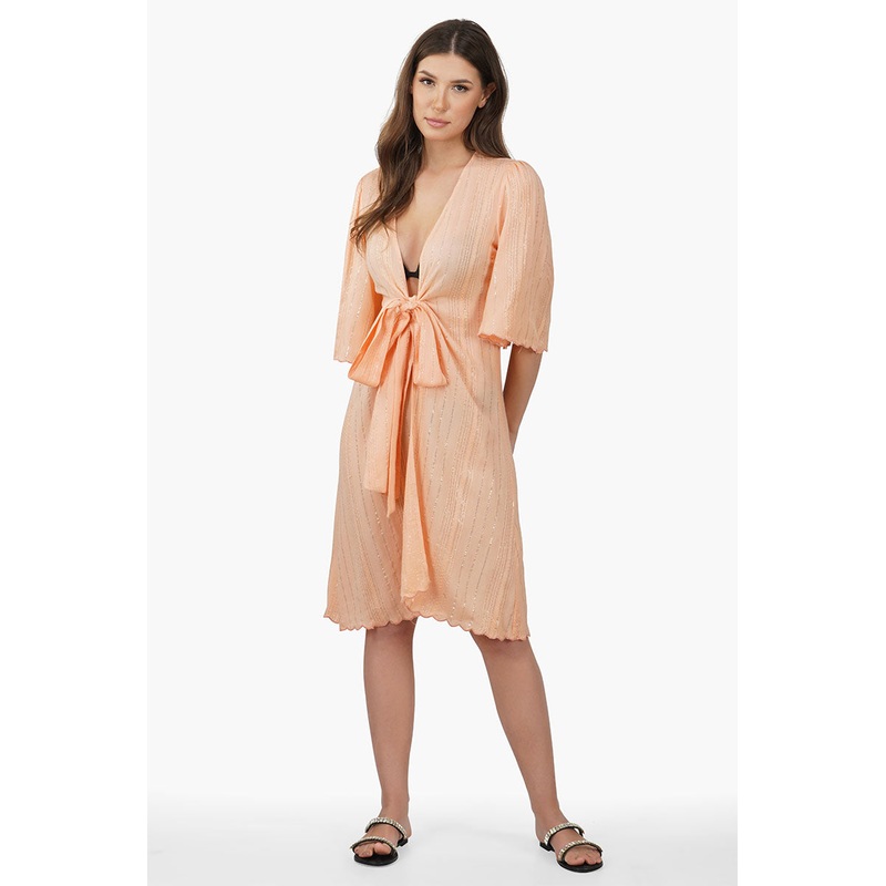 Sandy Viscose Lurex Striped Cover Up