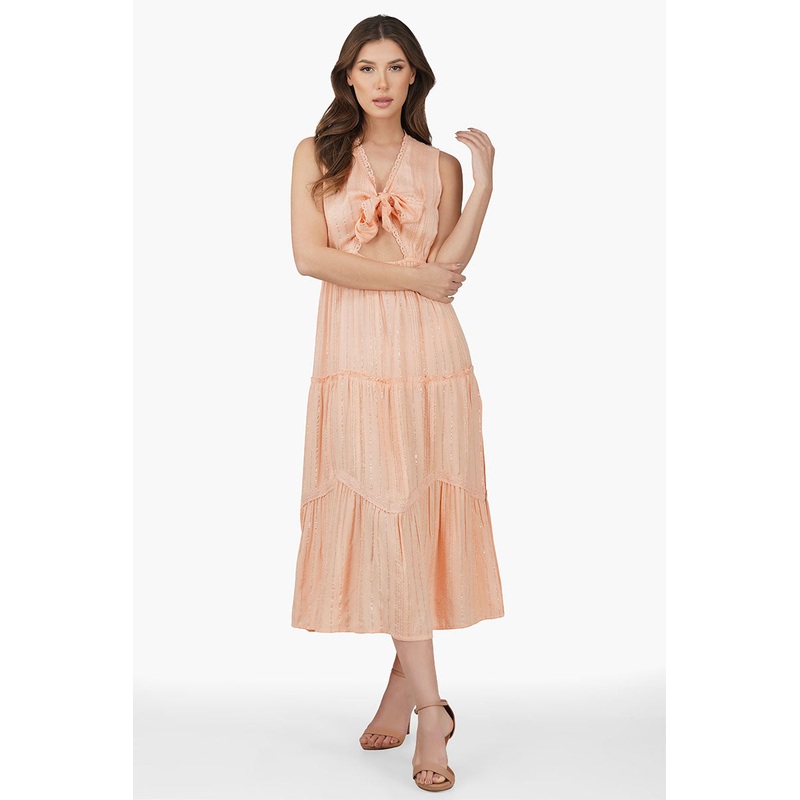 Sandy Viscose Lurex Striped Dress