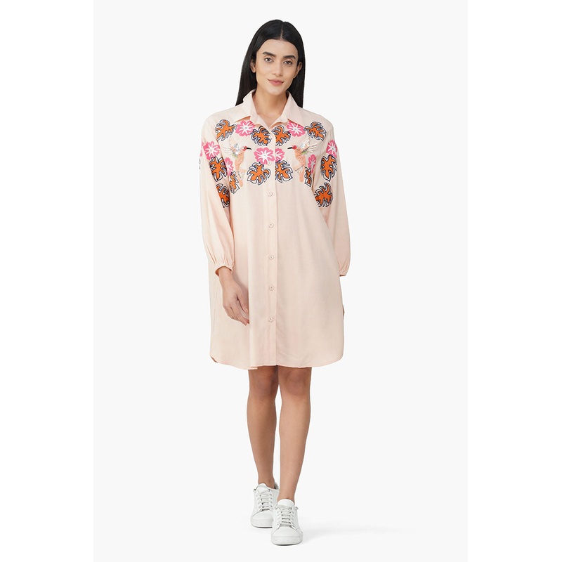 Secret Flora Farm Embroidered Shirt Dress