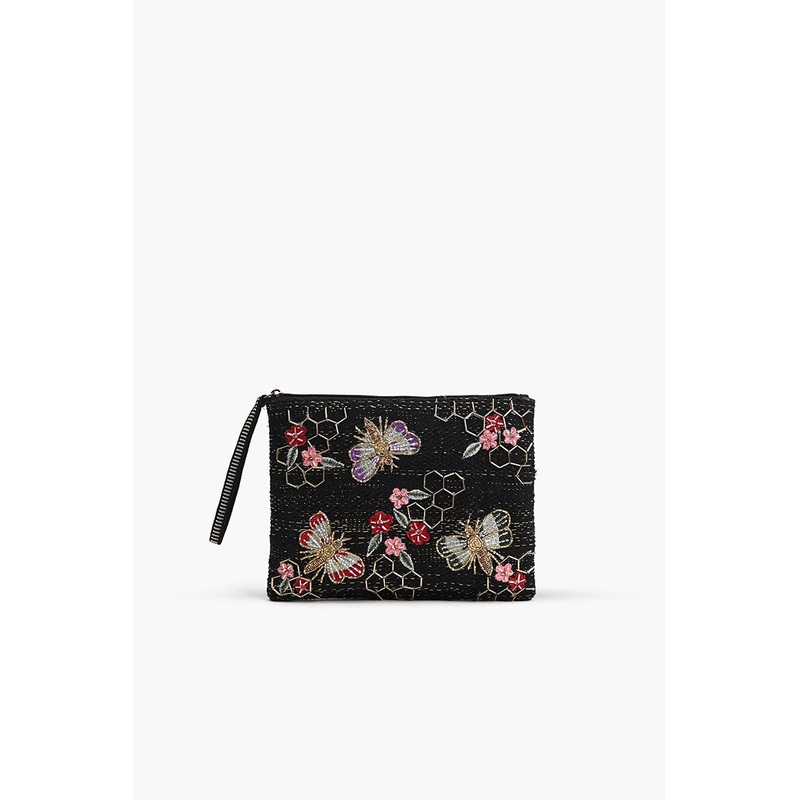 Black Bee Wristlets Hand-Woven Jacquard Design