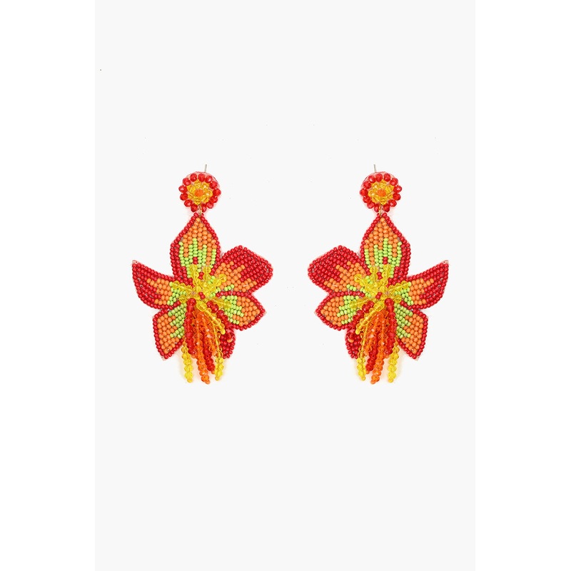 Coral Lily Earrings