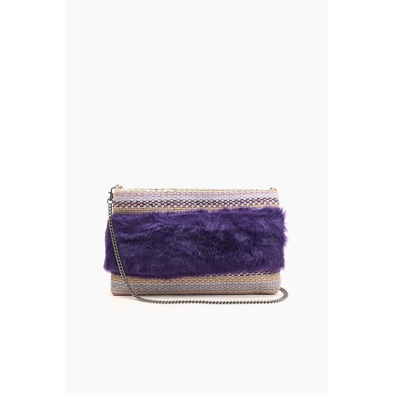 Faux Fur Clutch Sugar Plum