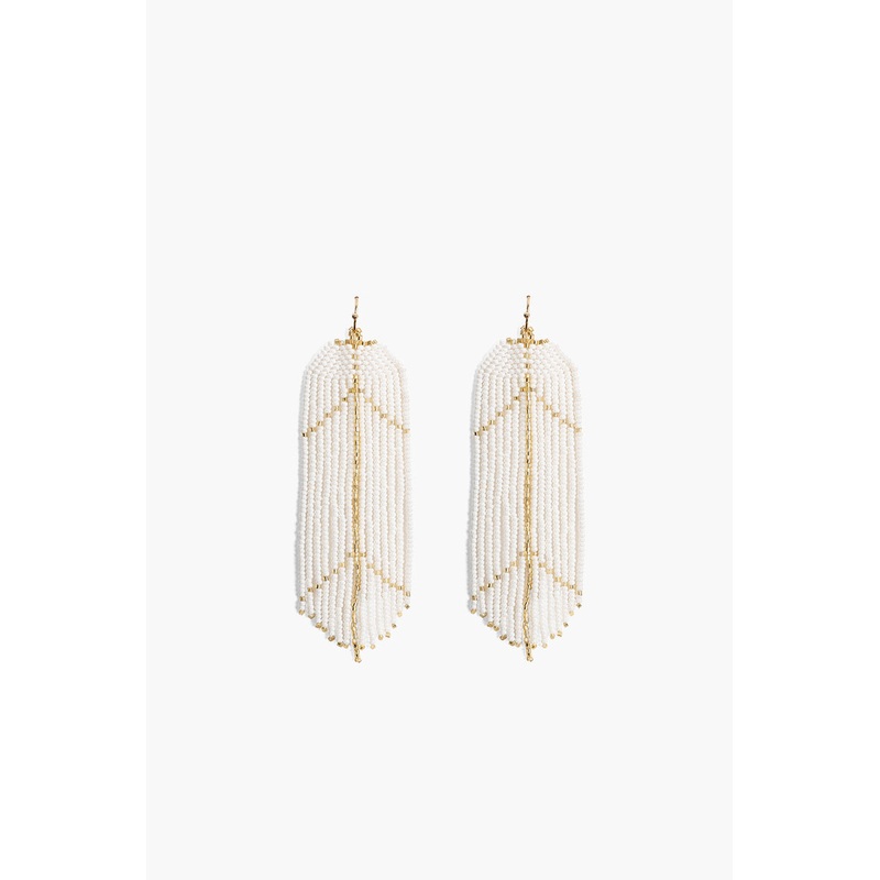 Feather White Light Earrings