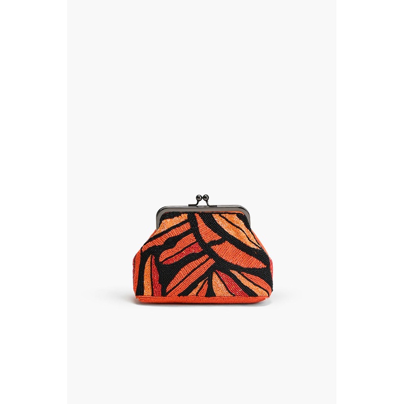 Orange Petal Canopy Frame Clutch