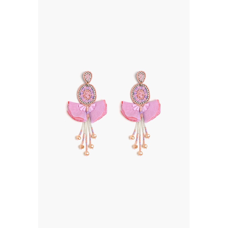 Pink Blossom Beaded Earrings